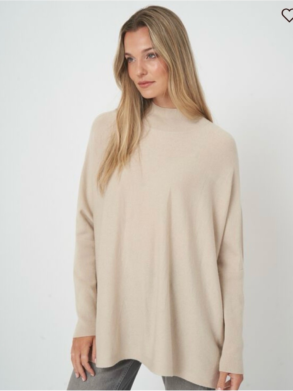 REPEAT Wool Cashmere Oversized Fine Knit Sweater Beige Size Medium - Picture 11 of 11